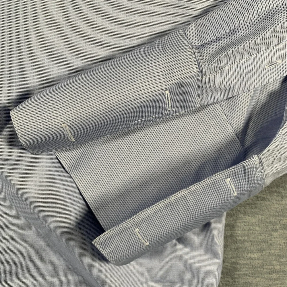 Banana Republic Shirt Mens XL Blue Camden Standard Fit Non Iron Dress Check